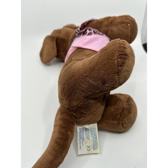 Build A Bear DACHSHUND Weiner DOG Plush BAB W/ Hello Kitty Leopard Pajama Top - Picture 5 of 6